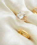 Exquisite Vintage Swedish Emerald Cut Quartz Ring 18K Gold 1955