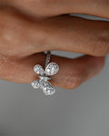 Estate Butterfly Ring 0.95 Carats VS Diamonds 18K White Gold