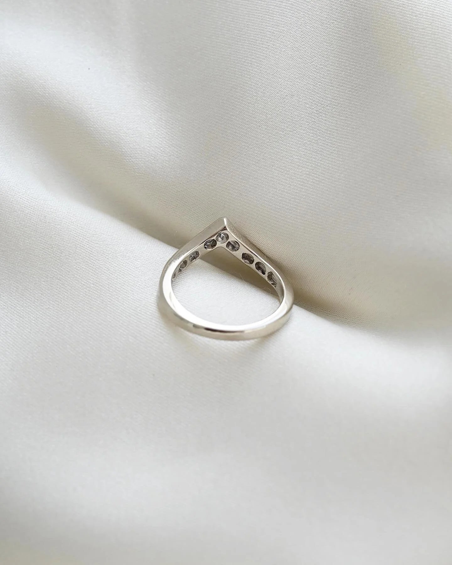 Personal Colelction Diamond Ring w Baguette and Peruzzi Cut 14K White Gold
