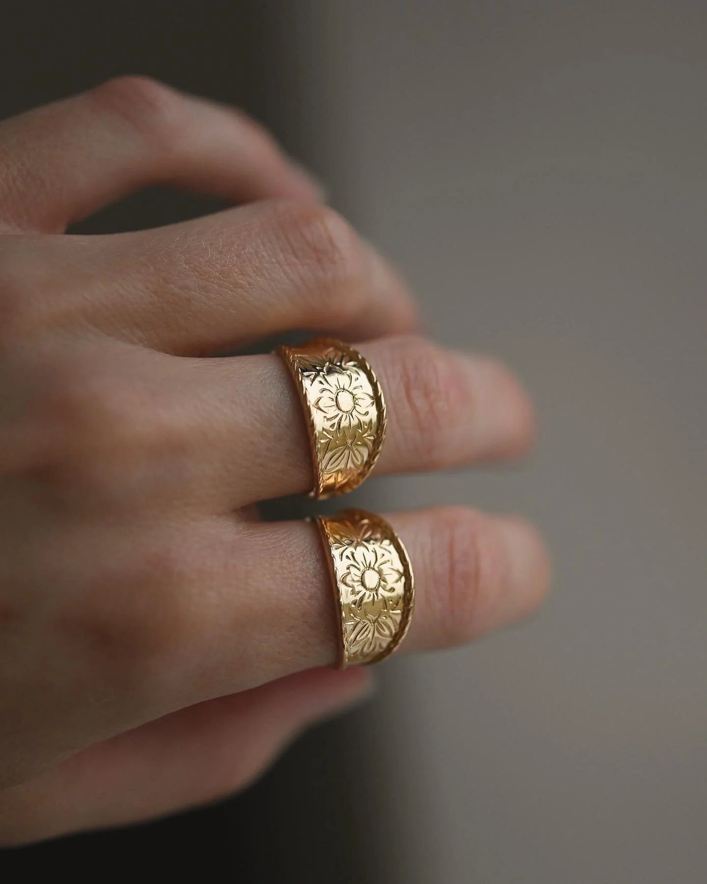 Swedish Vintage Cigarband Rings 18K Gold