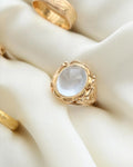 The Perfect Vintage Moonstone Ring 18K Gold 1948
