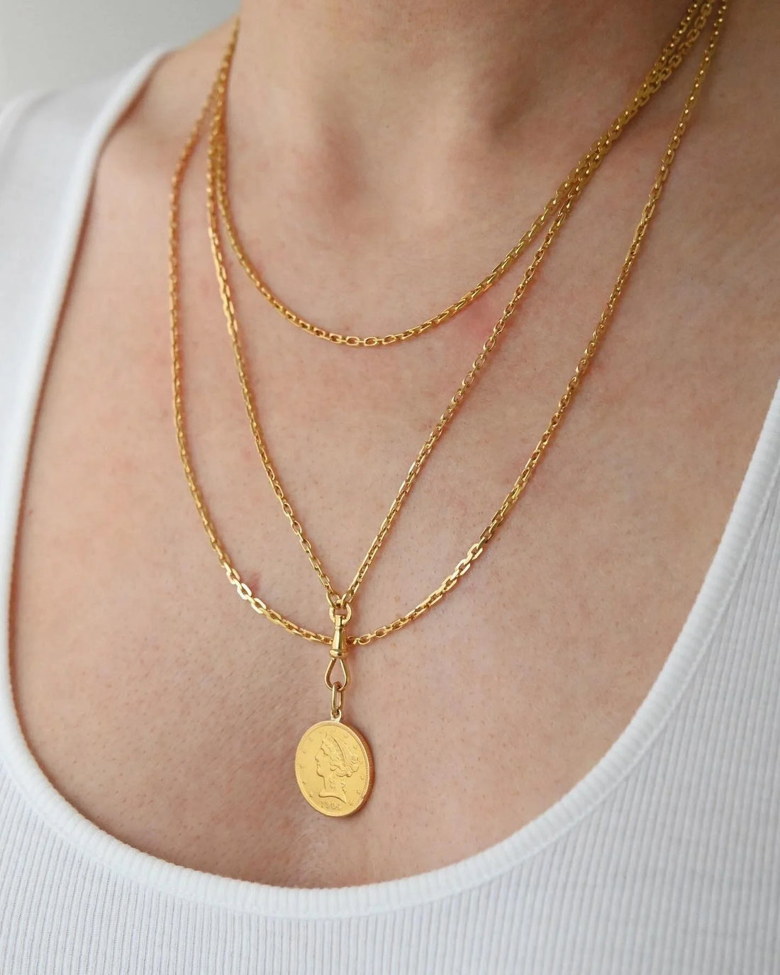 Amazing Antique Long Guard Chain Ultra Long 18K Gold 1910s