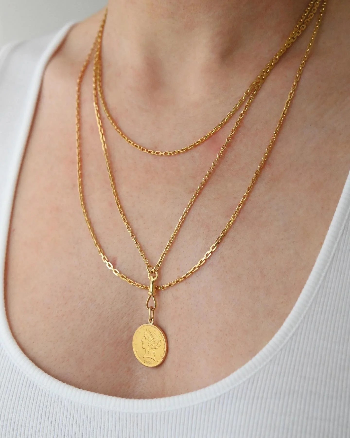 Amazing Antique Long Guard Chain Ultra Long 18K Gold 1910s