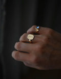 136 Year Old F Signet Ring 18K Gold 1890
