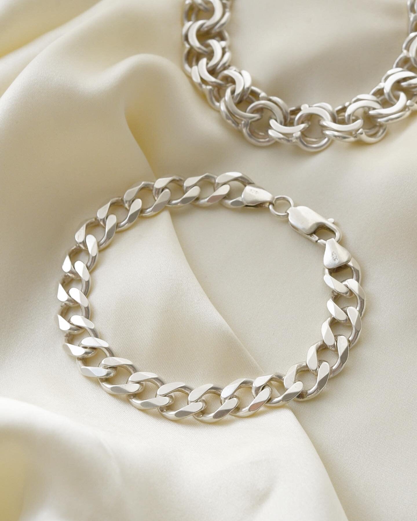 Vintage Silver Bracelet Bracelets Sold Separately Curb or Bismarck