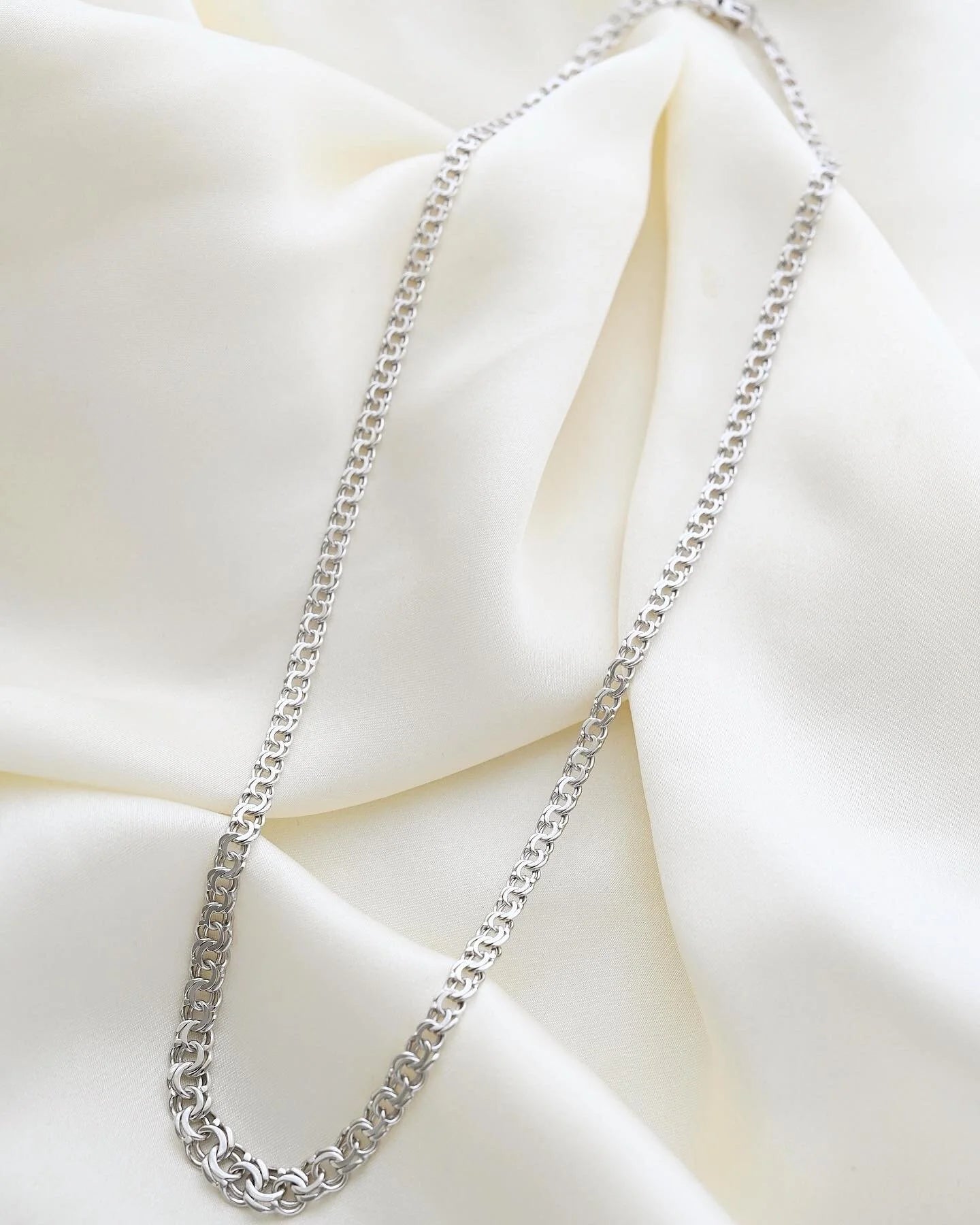 Rare White Gold Bismarck Necklace 14K White Gold 1960