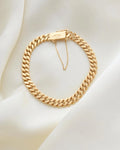 Heavy, 6 mm Swedish Vintage Curb Link Bracelet 18K Gold 1943