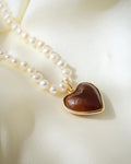 Sublime Banded Agate Heart Pendant 18K Gold