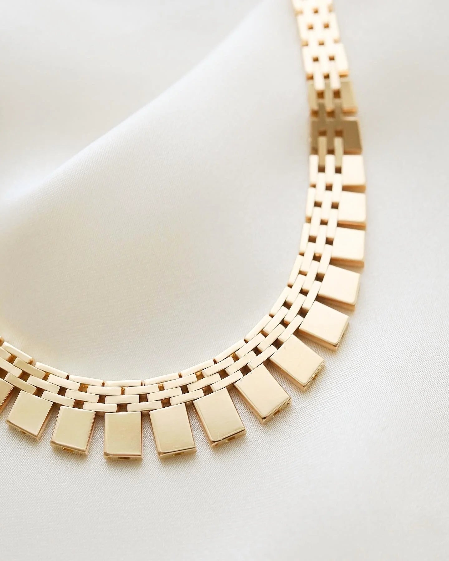 Rare Longer Danish Cleopatra Necklace 14K Gold 1960