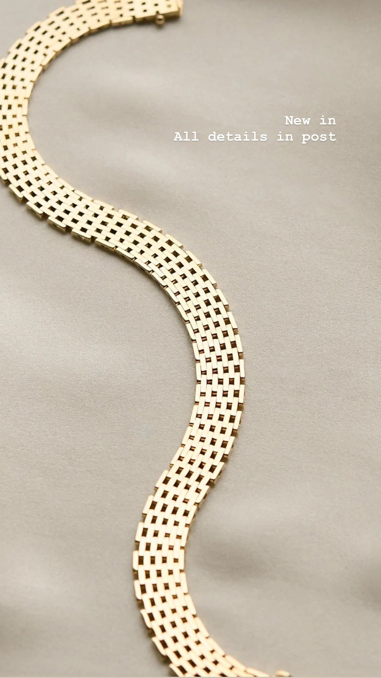 Beautiful Vintage Brick Link Bracelet 14K Gold 1960s