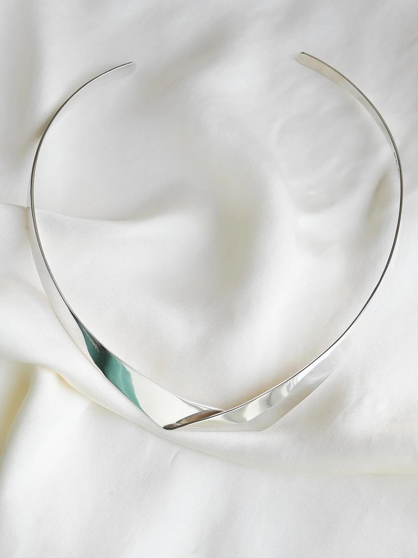 Amazing Modernist Collar Necklace Sterling Silver Late 1900s