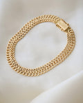 Rich Hued Feminine Fox Tail Link Bracelet 18K Gold 1955