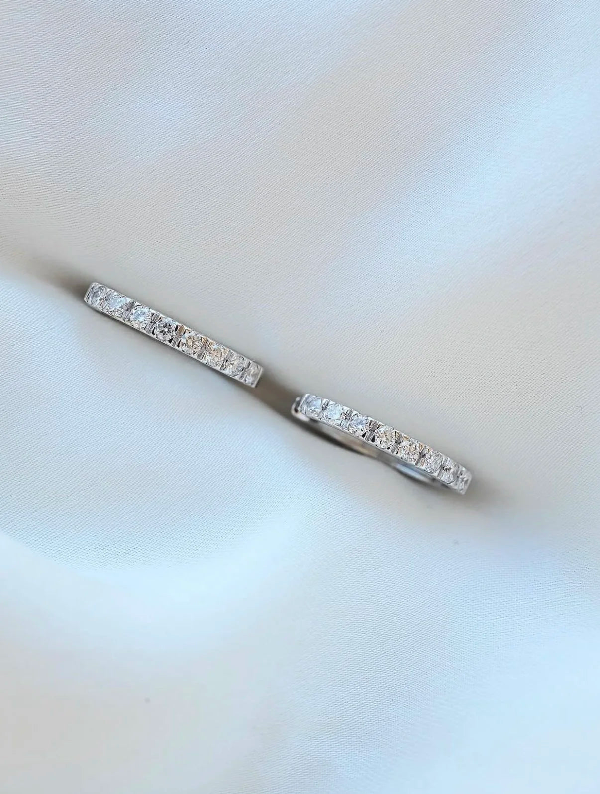 Clean Classic Crisp Diamond Hoops 18K White Gold