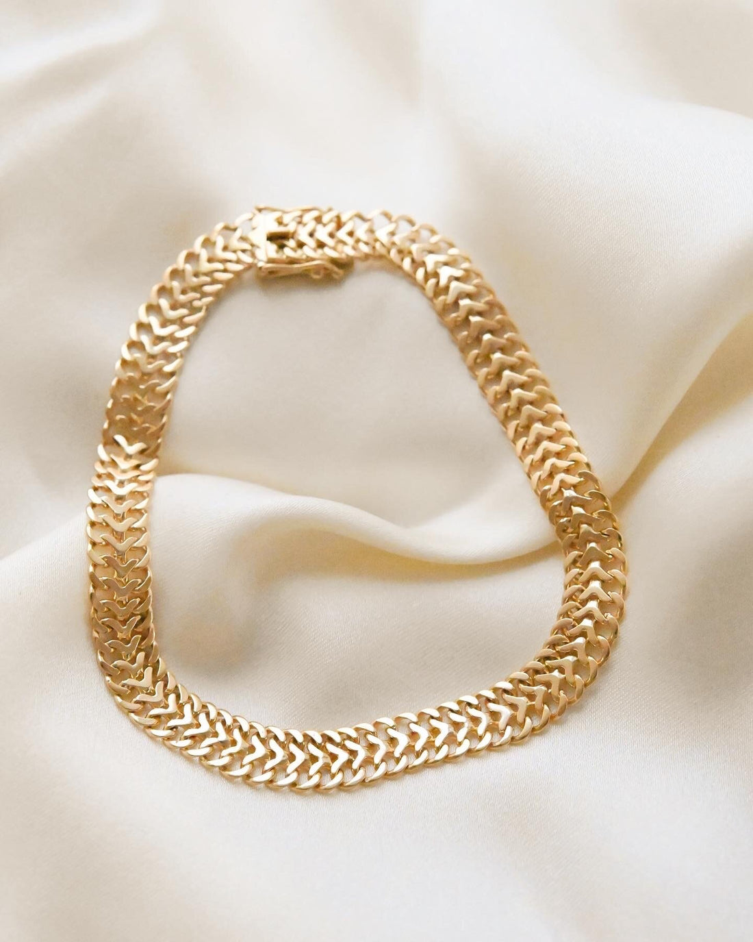 Gorg Swedish Mid Century Fox Tail Link Bracelet 18K Gold 1960