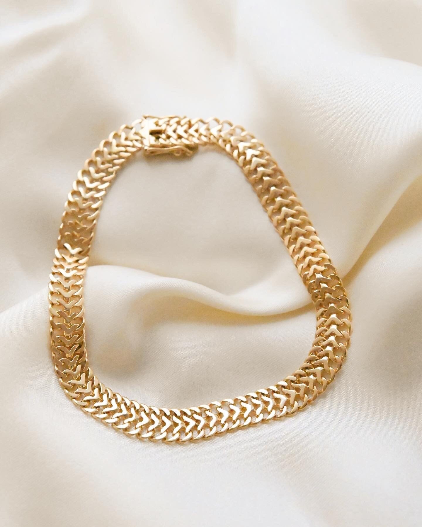 Gorg Swedish Mid Century Fox Tail Link Bracelet 18K Gold 1960