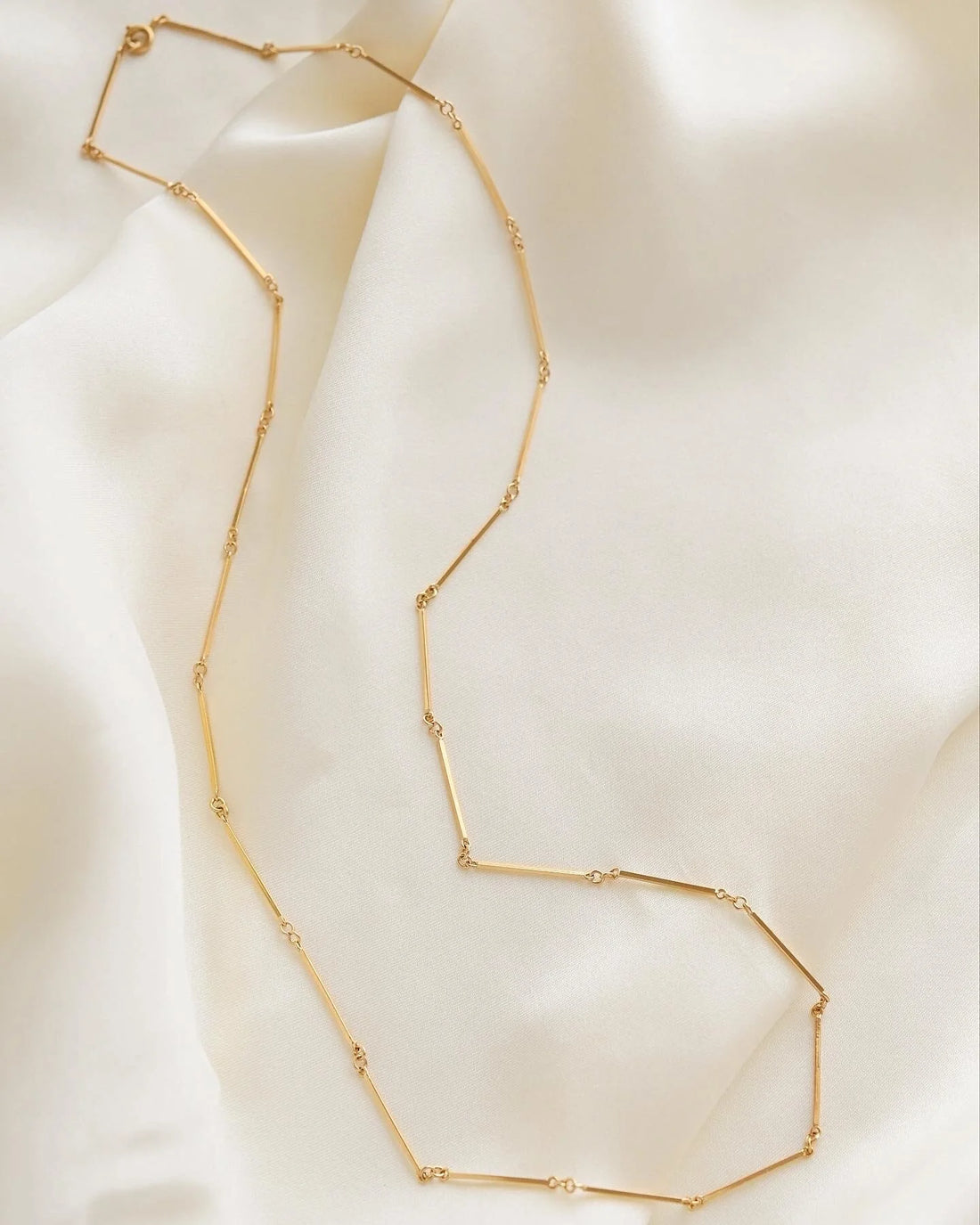 Long Perfect Bar Link Necklace 18K Gold