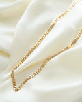 An Extraordinary Wide Flat Curb Link Chain 18K Gold 1970