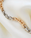 Incredible RARE White and Yellow Gold Biker Link Bracelet 18K Gold 1965 Sweden