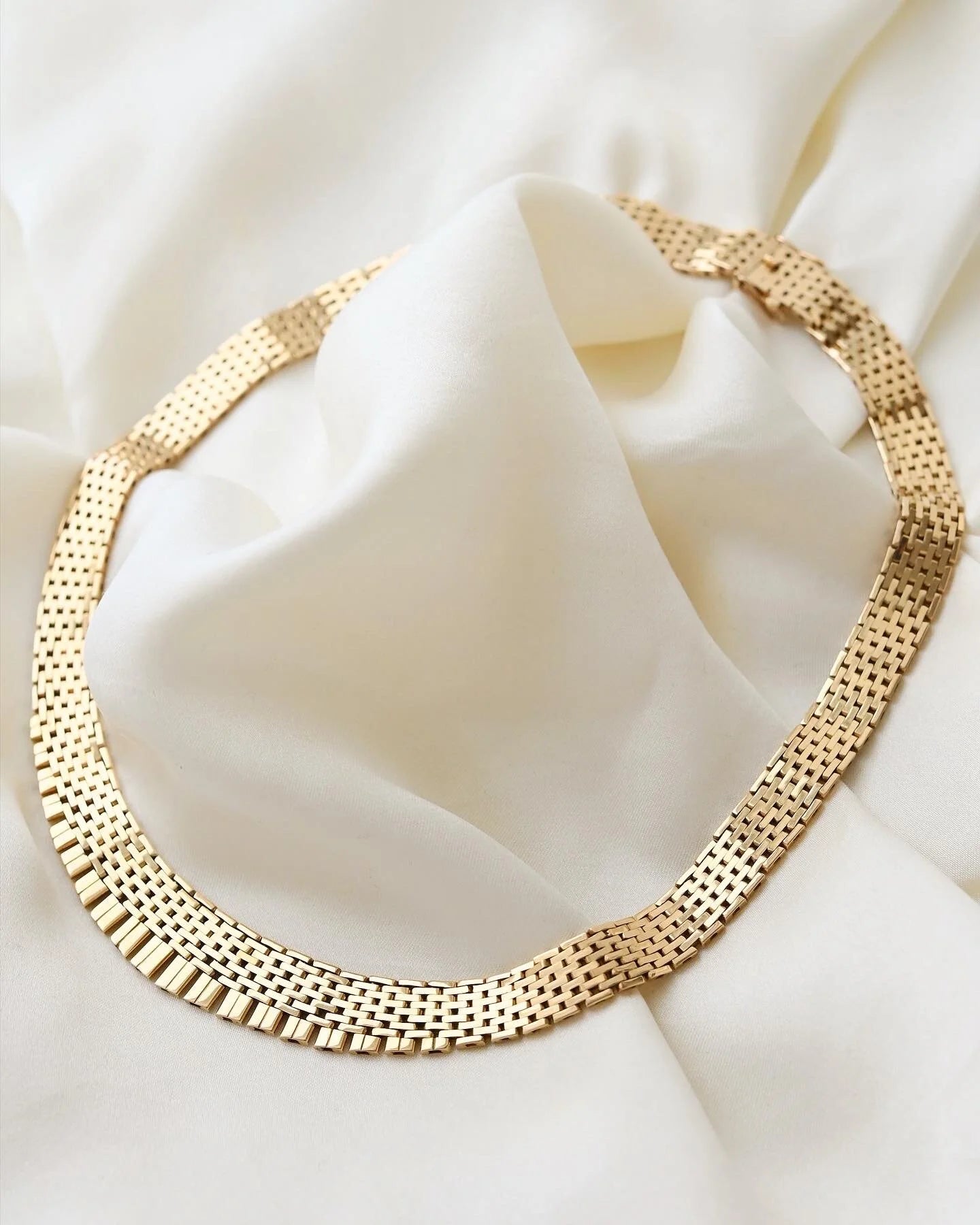 55 Grams Sublime Danish Vintage Necklace 14K Gold 1960