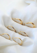 Domed Crescent Shaped Hoops 18K Gold