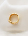 Extraordinary Beautiful Italian Serpent Ring w White and Pink Tourmalines 18K Gold 1940s