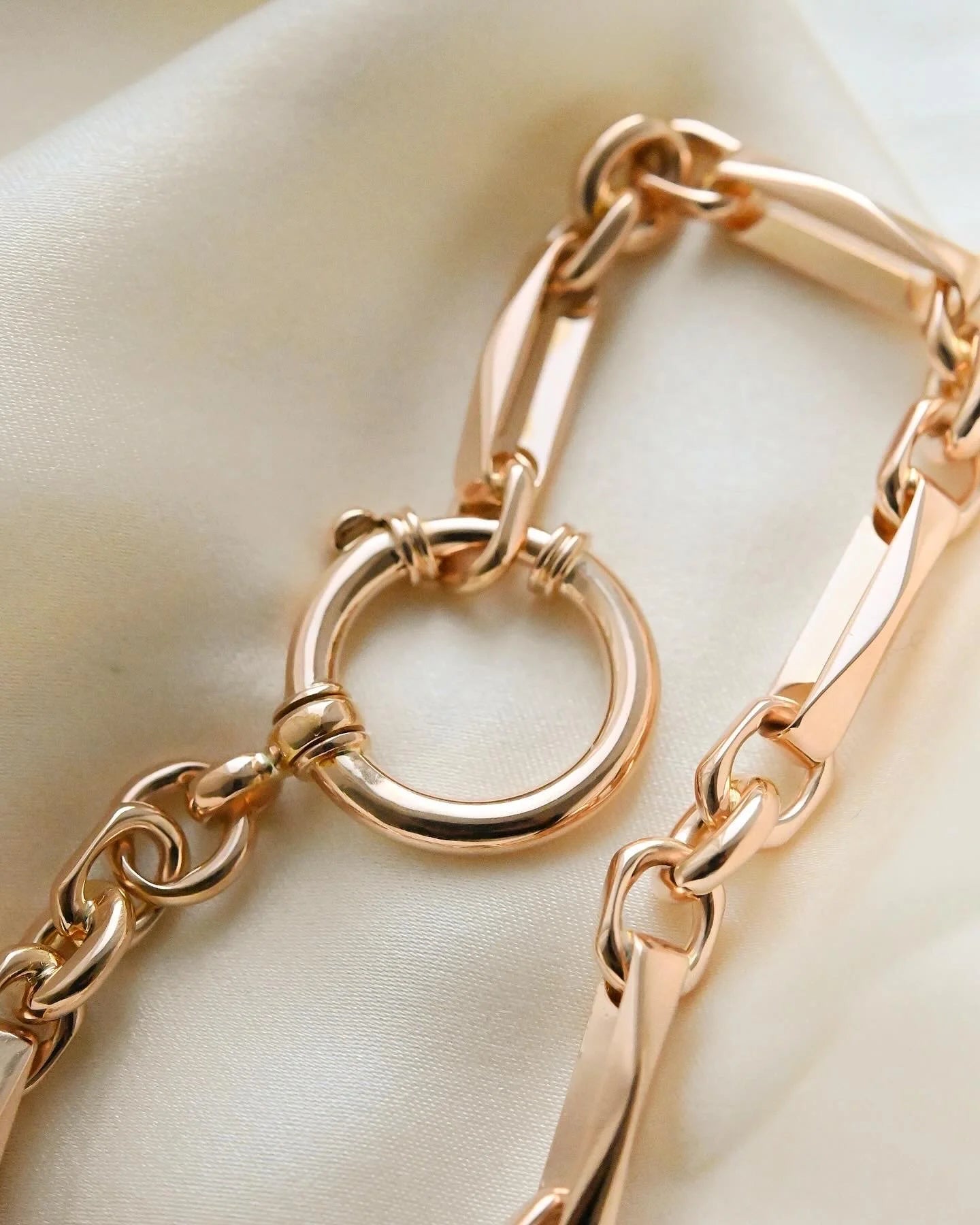 Magnificent Dream Bracelet Antique Watch Chain Sizeable 18K Rose Gold 1910