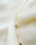 Stunning Rare Longer Brick Link Necklace 14K Gold 1960s