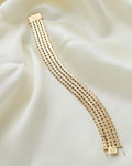 Sublime Danish Vintage Geneva Link Double Row Bracelet 14K Gold 1960