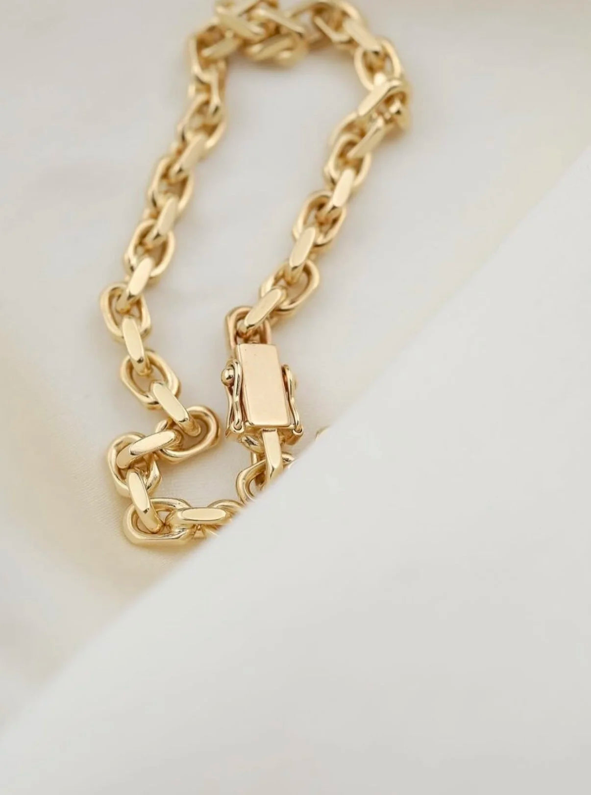 Rare Danish Anchor Link Bracelet 14K Gold