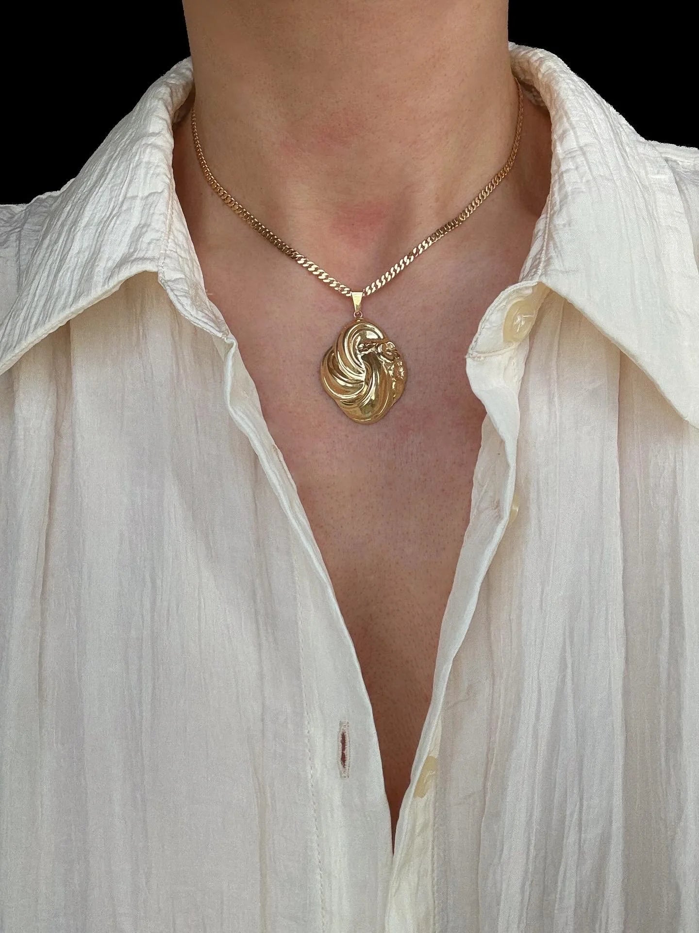 Swirls of Joy Handmade One of A Kind Pendant Vintage 1960s 18K Gold