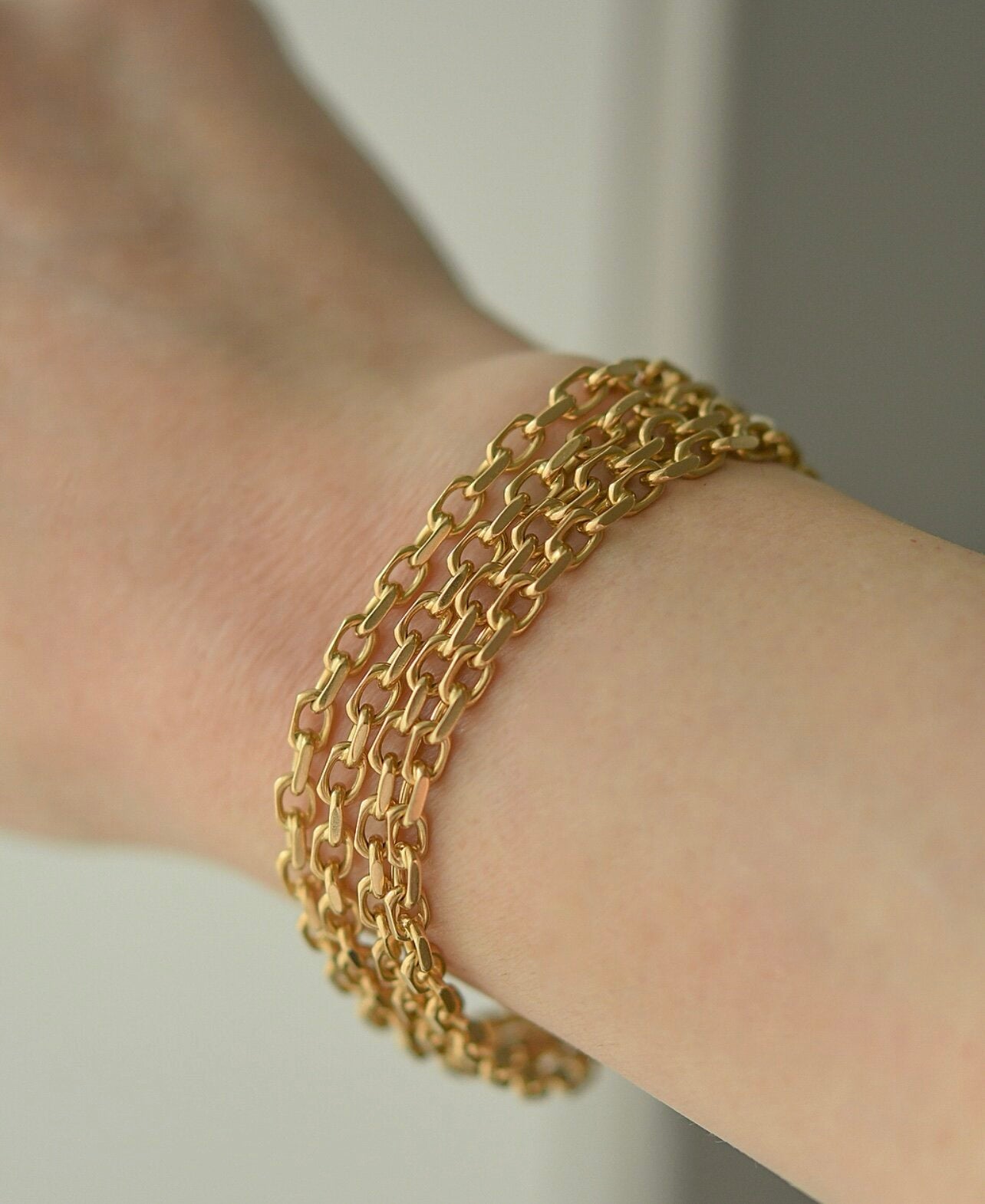 Rare Ultra Long Anchor Chain 14K Gold