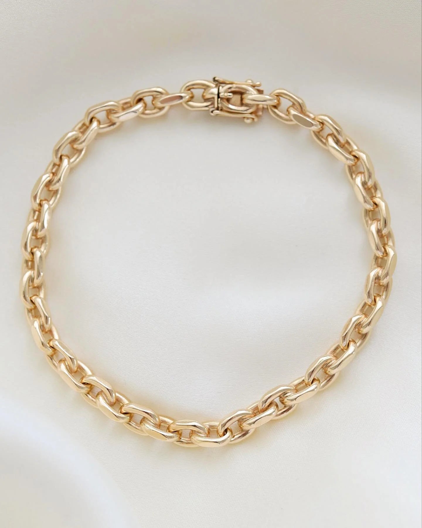Stunning Danish Vintage Anchor Bracelet 14K Gold 1960s