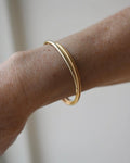 Fabulous Two Toned White and Yellow Gold Vintage Bangle 18K Gold 1960s
