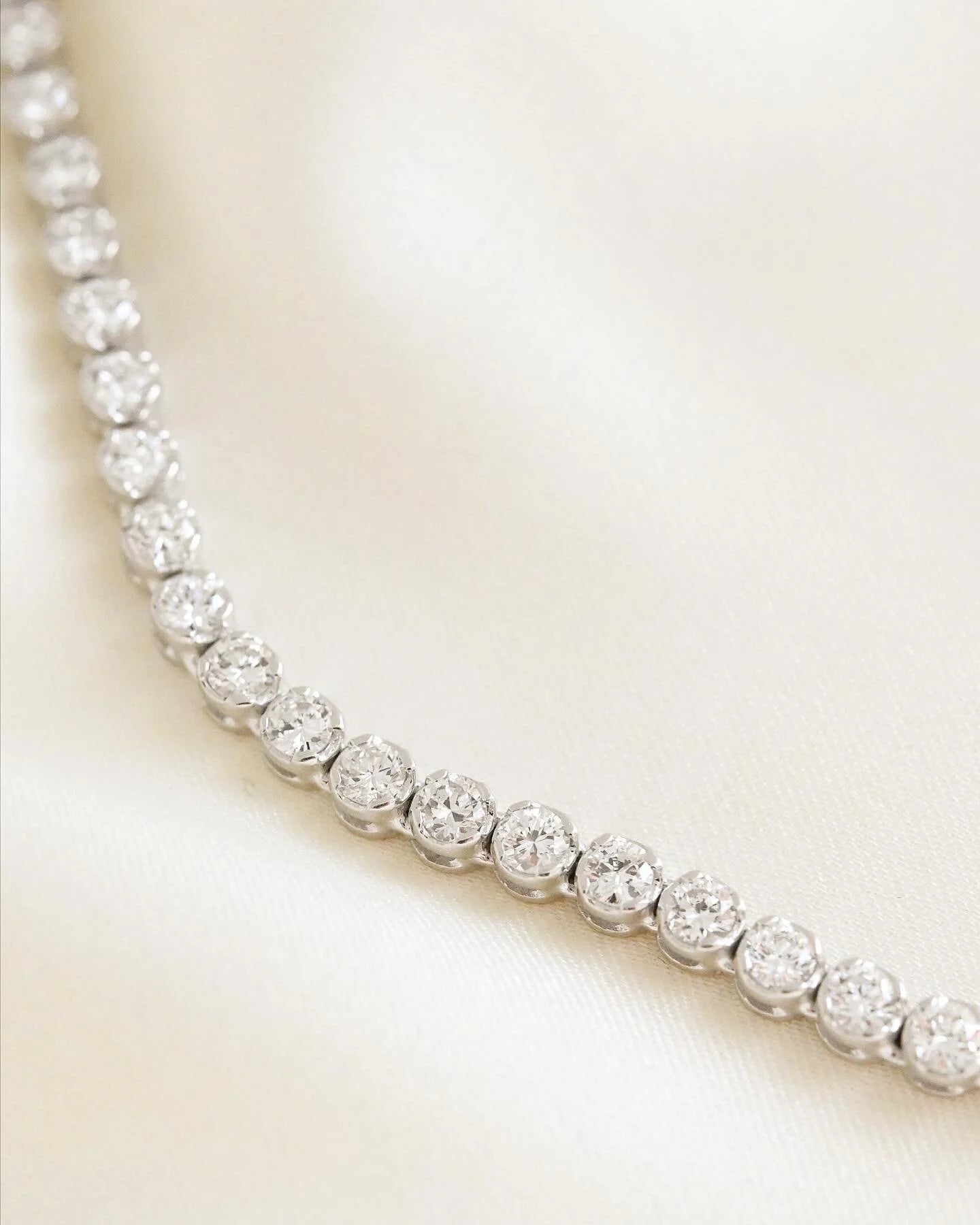 The Diamond Tennis Necklace of Your Dreams 3.50 Carats 18K White Gold