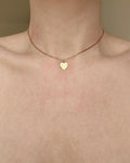 Sweet Short Vintage Box Chain w Heart 18K Gold Italy