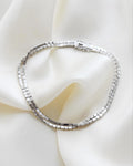 Sparkly White Gold Double Row Bracelet 18K Gold