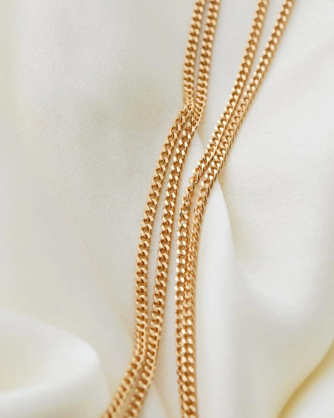 Loooooong Sexy Curb Link Chain 18K Gold