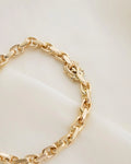 Danish Vintage Anchor Link Bracelet 6.25 Inches 14K Gold