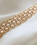 Perfect Vintage Star Pattern Link Bracelet 18K Gold