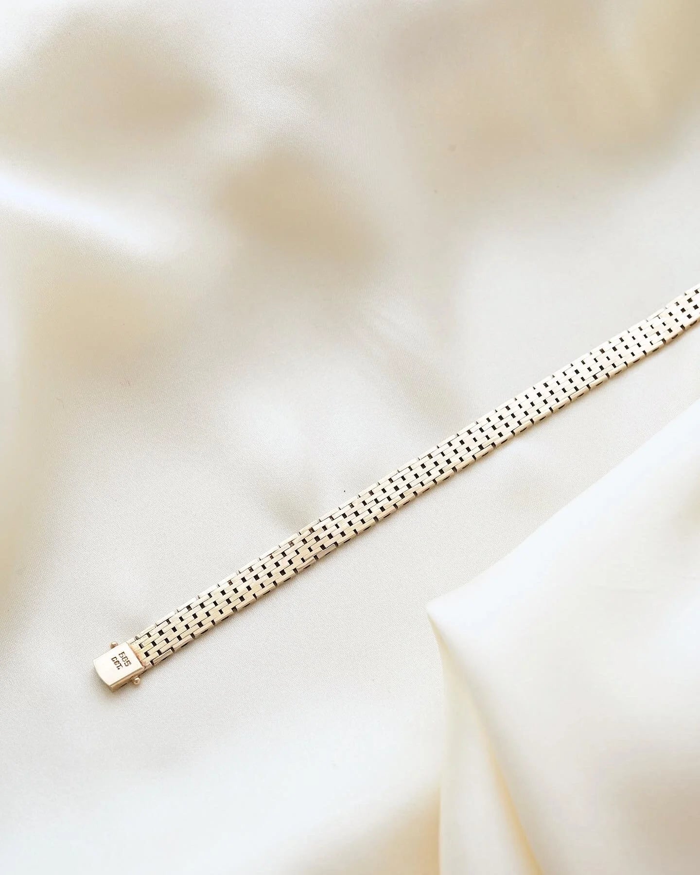 Danish Brick Link Bracelet by Charles Ø 14K Gold 1962-1972