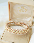 Divine Rare Fancy Link Flower Dream Bracelet 18K Rose Gold 1950s