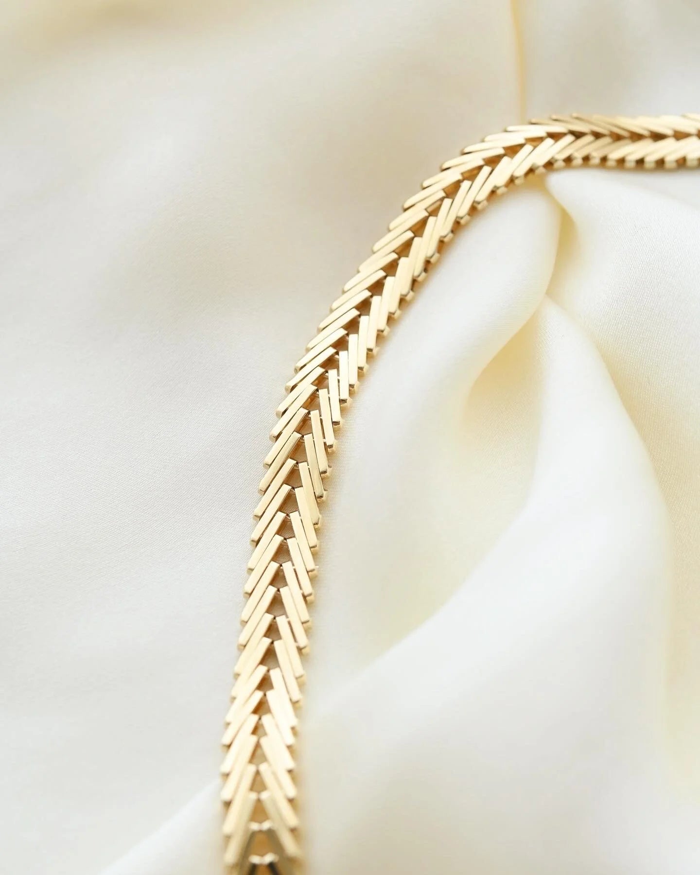 Danish Vintage Geneva Link Necklace 14K Gold 1970