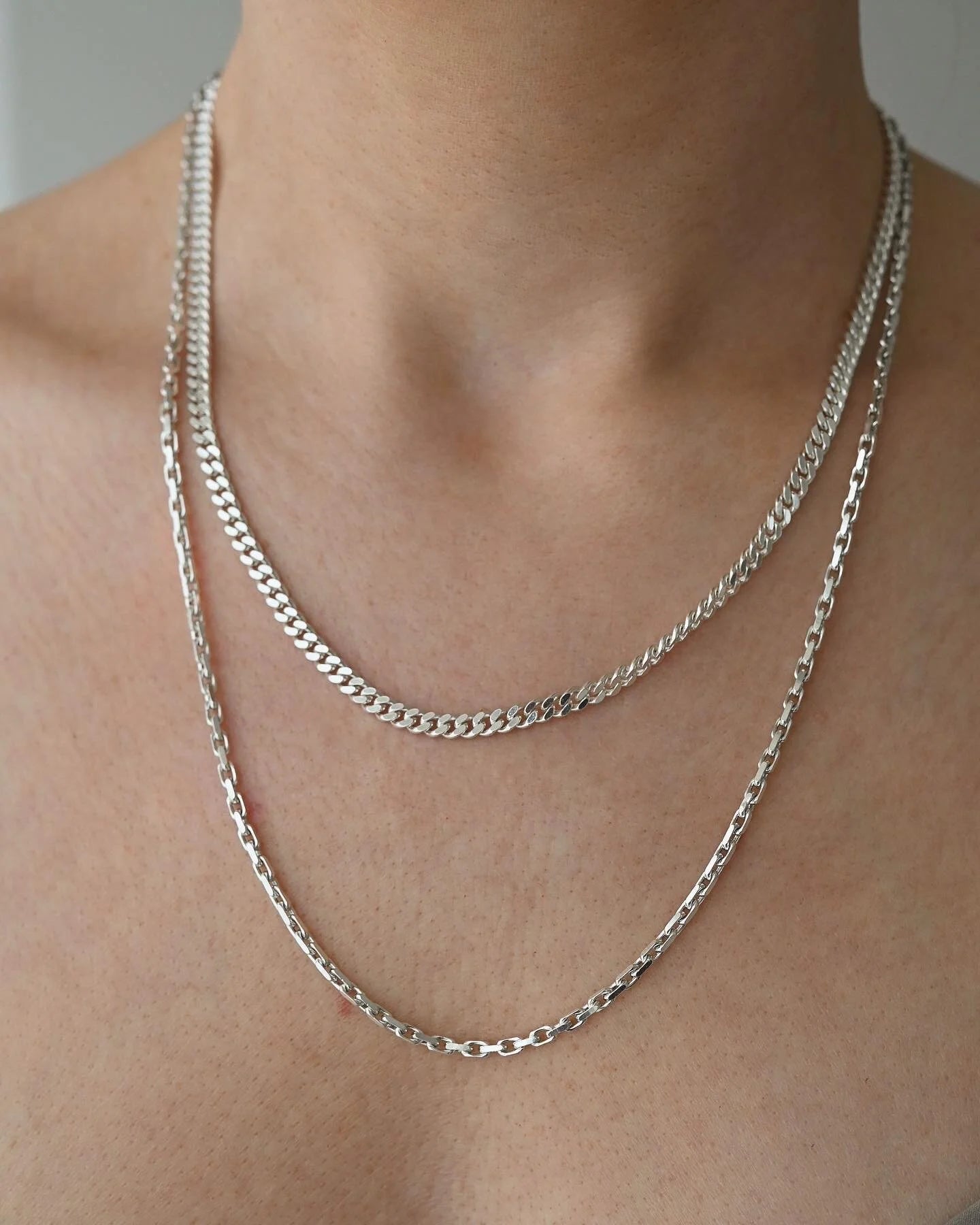 Super Pretty Long Anchor Link Chain Sterling Silver