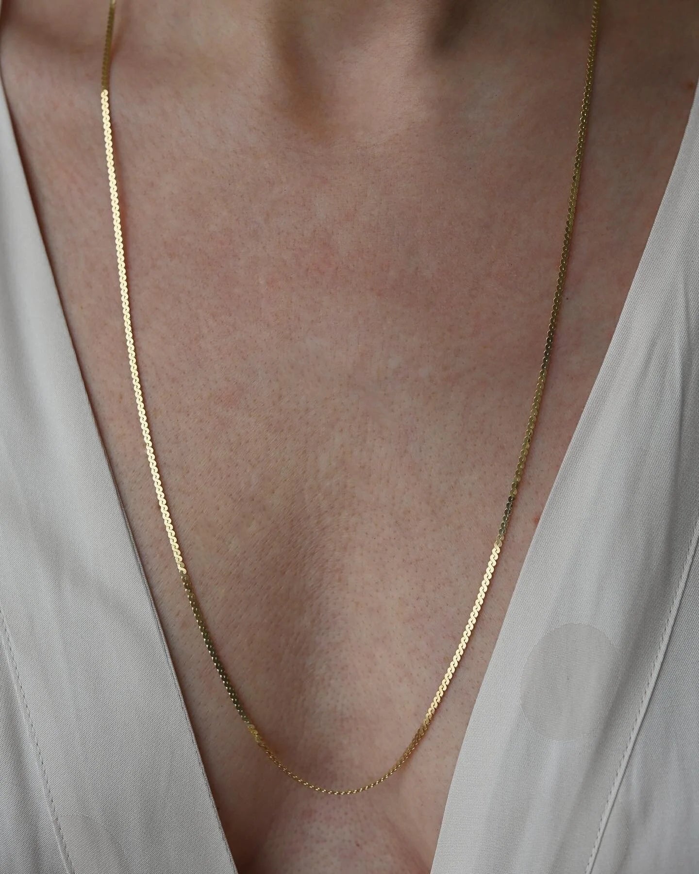 The Best Long Vintage Baby Virola Link Chain 18K Gold