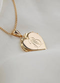 Beautiful RARE Antique Heart Locket on Curb Link Chain 18K Gold 1930s Sweden