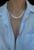 Braided Herringbone Necklace Italy 1980s Silver