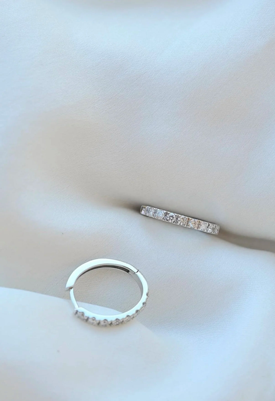 Clean Classic Crisp Diamond Hoops 18K White Gold
