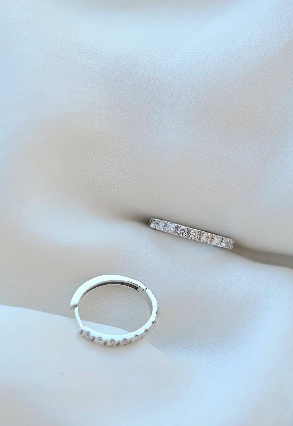 Clean Classic Crisp Diamond Hoops 18K White Gold