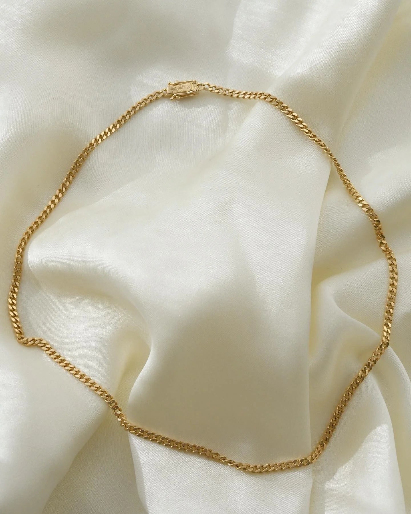 Swedish Vintage Curb Chain 18K Gold 1986