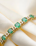 Magical Vintage Emerald and Diamond Bracelet 18K Gold 1970s